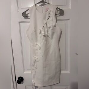 Cinq à Sept White Dress with Bow Details